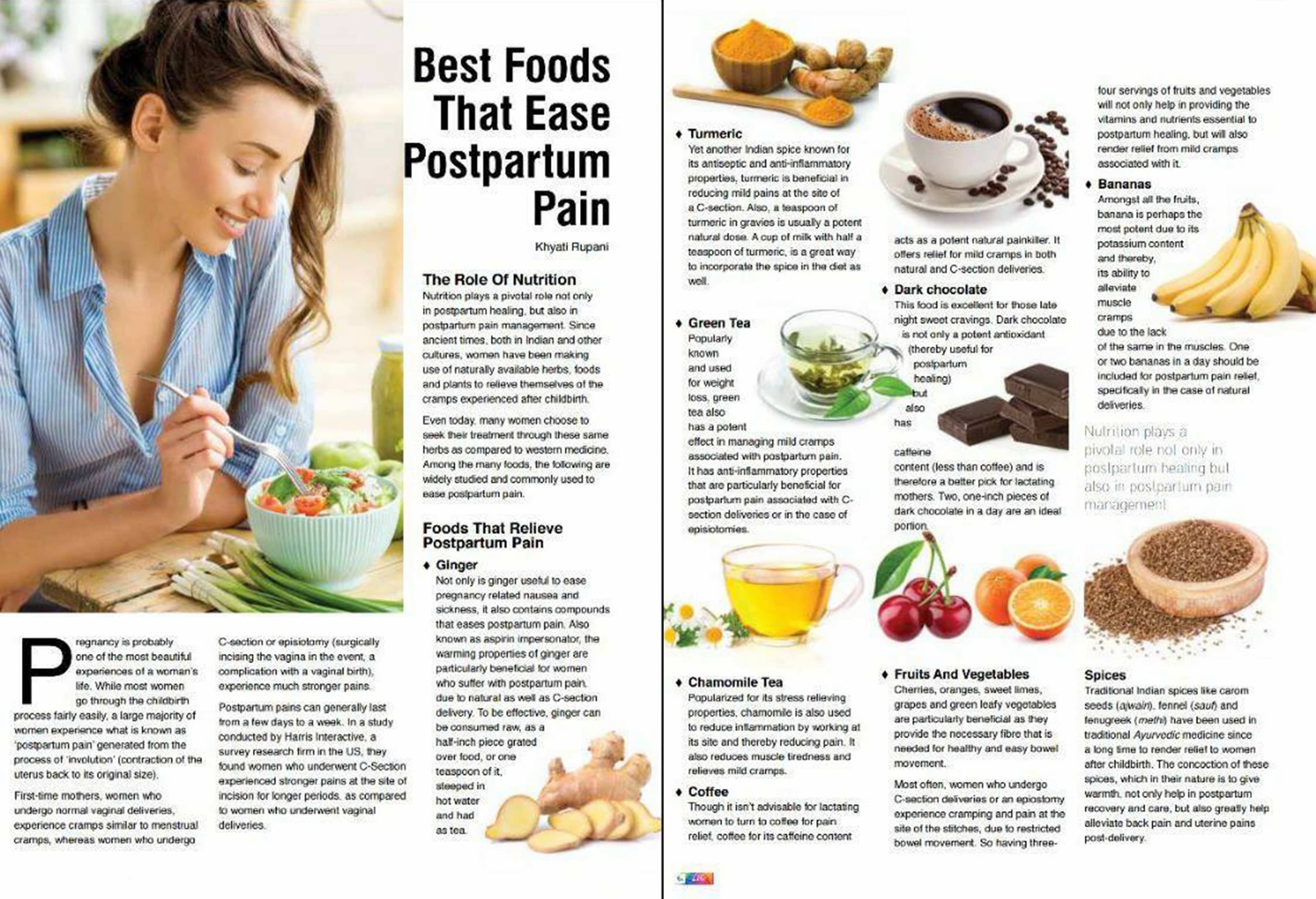 BEST FOODS THAT EASE POST-PARTUM PAIN